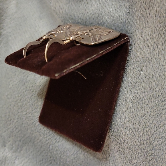 Silver Butterfly Earrings - Picture 2 of 9